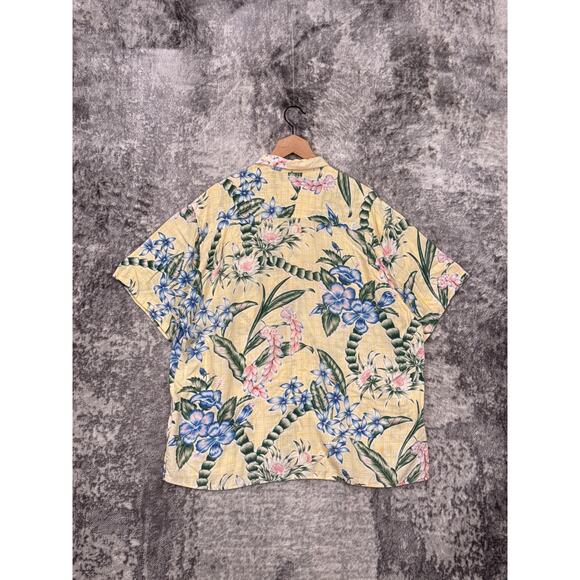 Vintage Reyn Spooner Hawaiian Shirt XL Mens Yellow Hibiscus Floral - Picture 3 of 7
